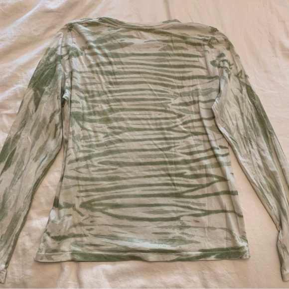 Reformation Tie Dye Green Long Sleeve Tee - Size S - Picture 4 of 4